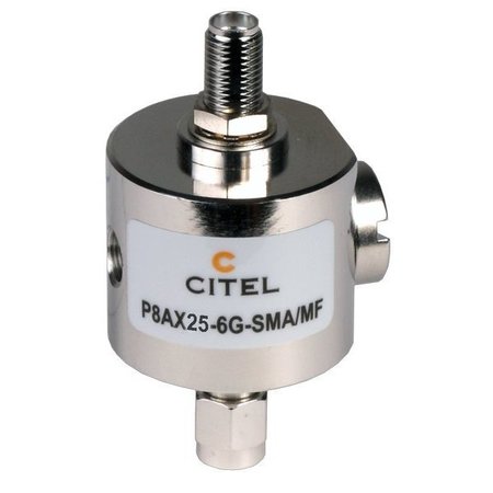 CITEL Outdoor RF Protector, Dc-6.9 Ghz, Dc Pass, 90W, Imax 20Ka, M-F Sma Connector P8AX25-6G-SMA/MF